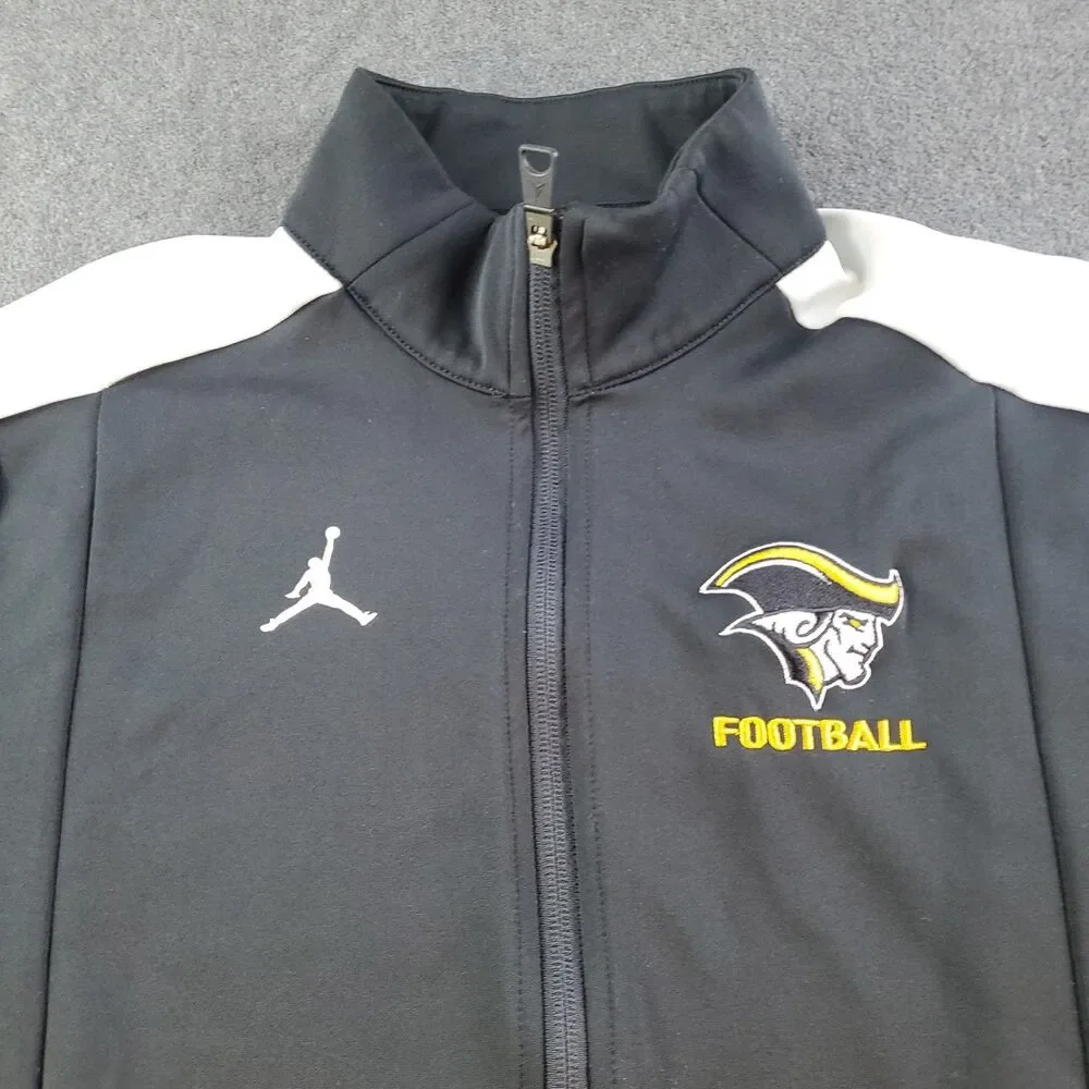 Jordan Patriots Football Jacket Adult Medium Black Full Zip Track Jumpman Logo